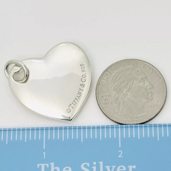 Extra Large Tiffany & Co  Jumbo Puffed Heart Tag Pendant Charm Sterling Silver - Picture 1 of 7